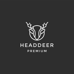 Deer Head Logo Design on black background