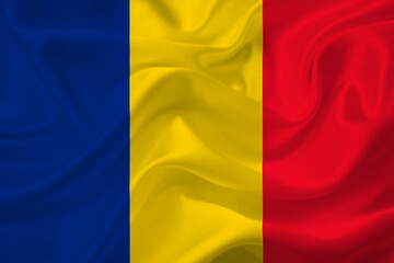 3D Flag of Romania on fabric