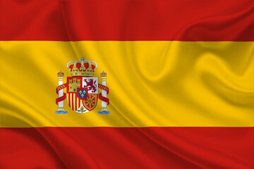 Obraz premium 3D Flag of Spain on fabric