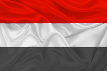 3D Flag of Yemen on fabric