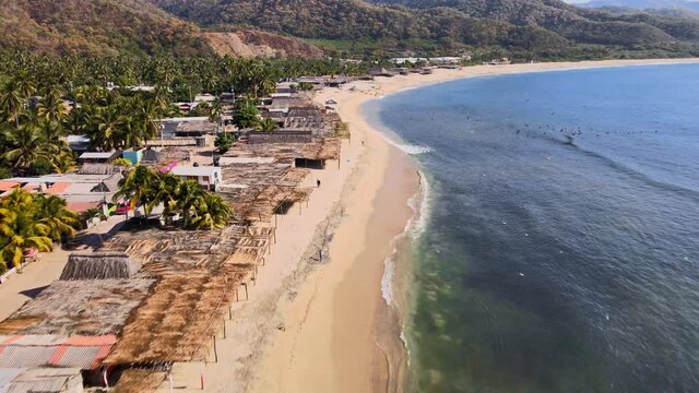 Aeralview playa Maruata, Michoacan, Mexico