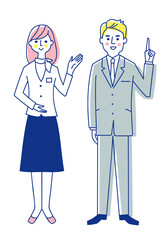 ビジネスマン　男女　全身