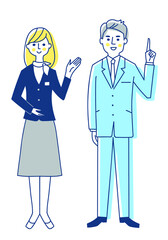 ビジネスマン　男女　全身