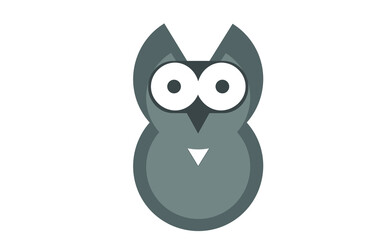 Owl, a simple vector image on white background.