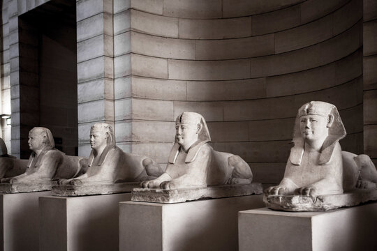 PARIS, FRANCE, OCTOBER 3 , 2016 : Sphinx of Tanis, the Louvre museum, October 3, 2018, in Paris, France