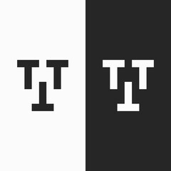 Obraz premium Simple letter TTT and clown face concept. Modern Logo.