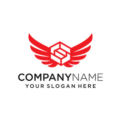 Fototapeta premium storage wing logo design illustration