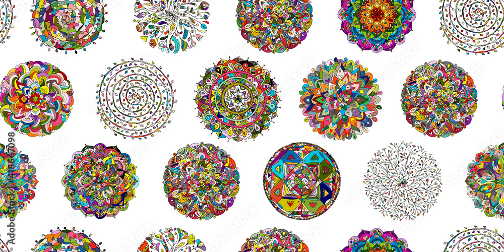 Aufkleber mandala collection, seamless pattern for your design