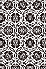 平安有職文様_唐花唐草（からはなからくさ）04_壁紙・白黒