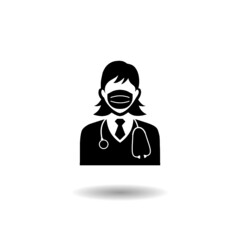 Healthcare and doctors concept icon with shadow