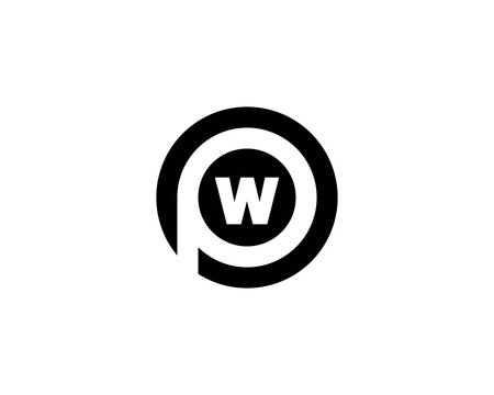 PW WP Letter logo design vector template