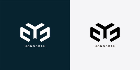 Obraz premium monogram letter y logo design template with creative concept