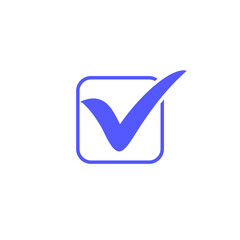 check mark icon in blue color