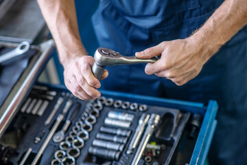Special detail in male hands top view