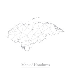 Obraz premium Vector map of Honduras with trendy triangles design polygonal abstract. Vector illustration eps 10