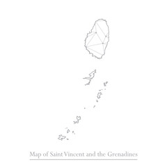 Vector map of Saint Vincent and the Grenadines with trendy triangles design polygonal abstract. Vector illustration eps 10