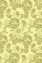 平安有職文様_鳳凰丸菊唐草（ほうおうのまるきくからくさ）_壁紙・カラー