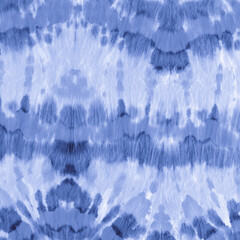 Marine Tie Dye Shibori. Vintage Zigzag Print. Aquarelle Illustration. Marble Bohemian Surface. Batik Pattern. Crumpled Paper. Navy Paintbrush Artwork. Tie Dye Style.