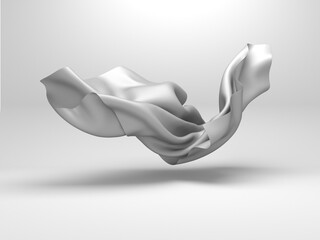 Smooth elegant white flying cloth