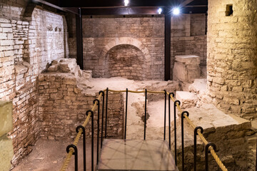 Old foundations under Ruvo di Puglia cathedral, Puglia, Italy