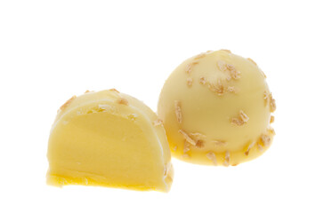 chocolate candy with mango isolated