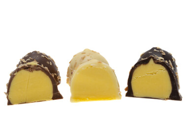 chocolate candy with mango isolated