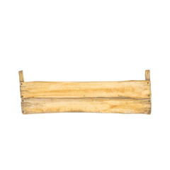 Wooden box isolated on a white background. Hand-drawn container clipart. Watercolor wood tray for your design. Farmhouse object.