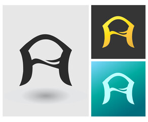 Letter A creative logo with water wave in the middle