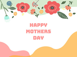 カラフルな母の日メッセージカード