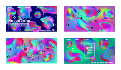 Trendy creative vector space gradient. A set of modern abstract covers