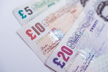 World money collection. Fragments of England money