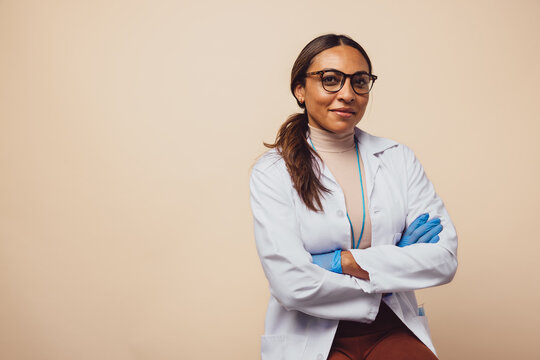 Confident female physician