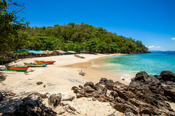 Beautiful view of Pulisan Beach,  peaceful and tranquil,  located in Likupang, Minahasa Utara, Indonesia.