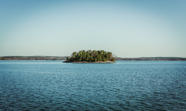 Panoramic view of the small islands in the archipelago of Stockholm. Sweden. Water landscape