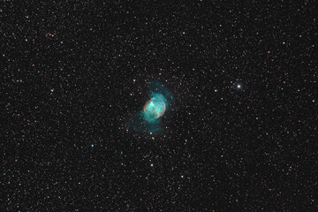 Obraz na płótnie Canvas Planetary nebula in the deep sky at night Messier 27