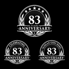 83 years anniversary collection logotype. Vector and illustration.
