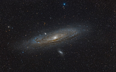 Andromeda galaxy in the deep sky at night