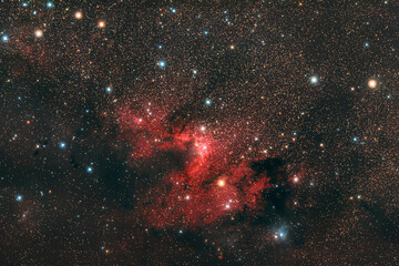 Cave nebula at the deep sky at night