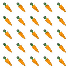 The image of a carrot. Repeated carrot patterns. Texture with lots of carrots.