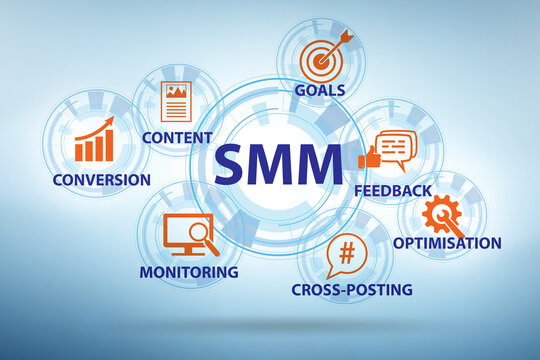 SMM - social media marketing concept