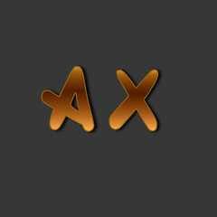 AX initial gold handwriting logo for identity