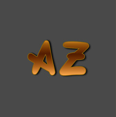 AZ initial gold handwriting logo for identity