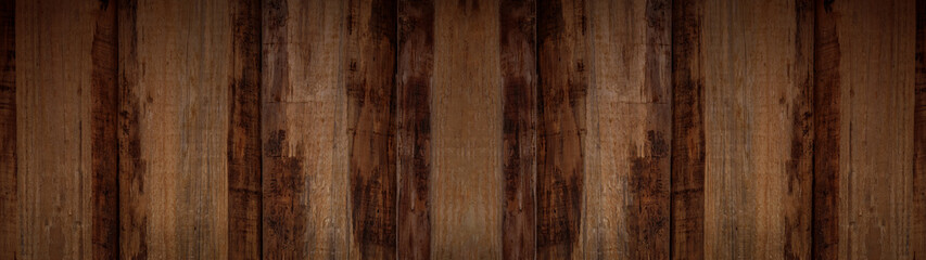 old brown rustic dark wooden texture - wood timber background panorama long banner	
