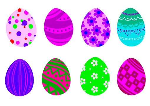 Easter Eggs Cut Illustration Set