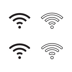 Wifi icon. Vector wi-fi signal black wireless icons set