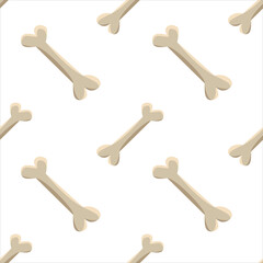 Vector graphics in flat style isolated on white background. Illustration of a bone for a dog in a cartoon style hand-drawn.