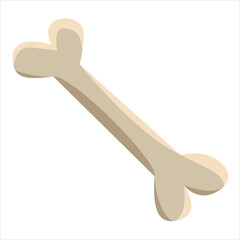 Vector graphics in flat style isolated on white background. Cartoon style hand drawn illustration of bone.