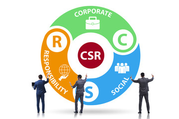 Concept of CSR - corporate social responsibility with businessma