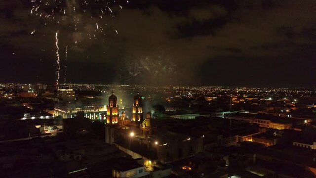 Aeralview Plaza de Armas, 16 de septiembre, fiesta mexicana, San Luis Potosi