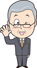 カウントするシニア男性ビジネスマン⑤